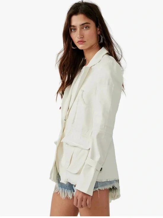 Free People Cotton Asymmetrical-Hem Harlow Blazer - Picture 3 of 16